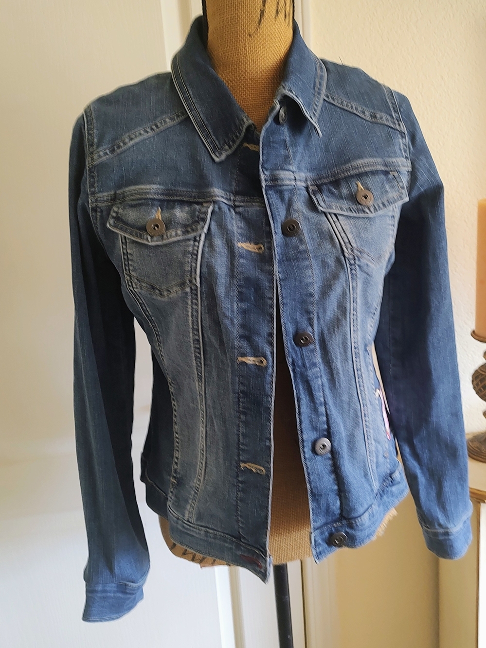 Wrangler Blue Authentics Women's Denim Jacket - Button-Front Trucker w patches